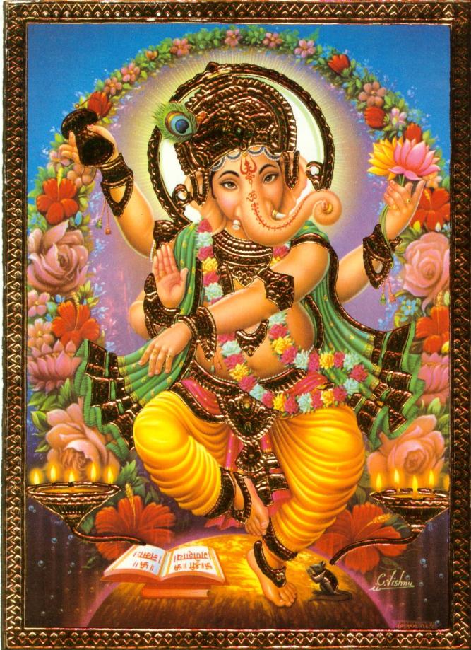 Lord Ganesha enjoying the dance of creation